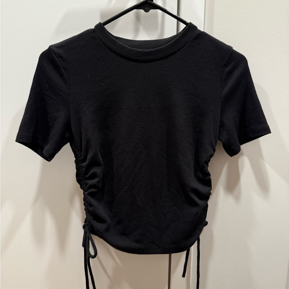 Zara Black Ruched Crop Top